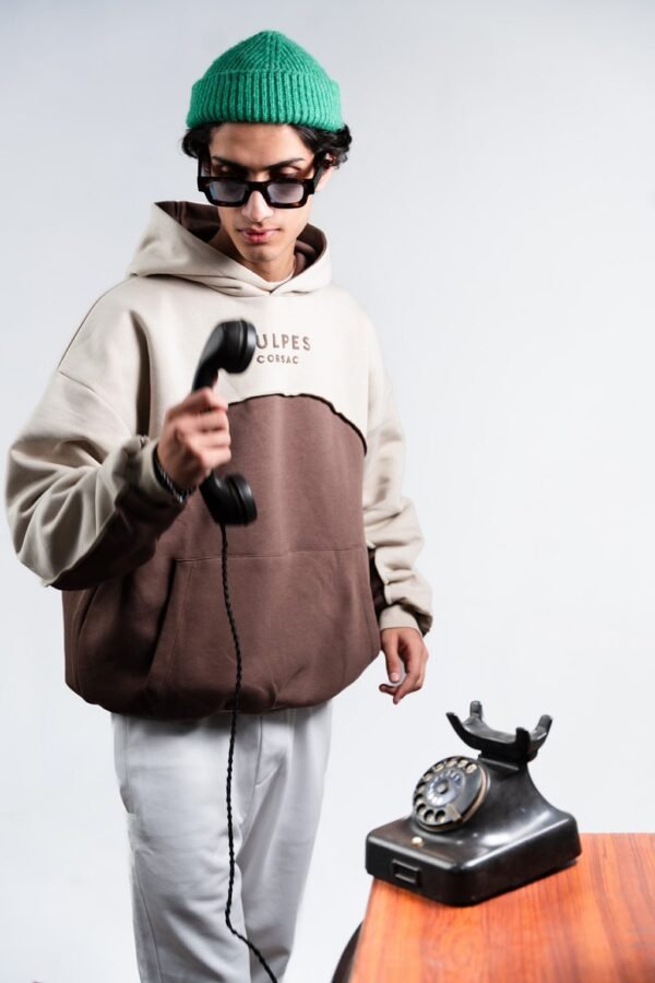 Puff Print Spider Hoodie – Brown - Image 2