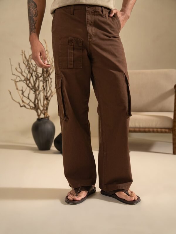Relaxed Fit Cargo Pants – Brown