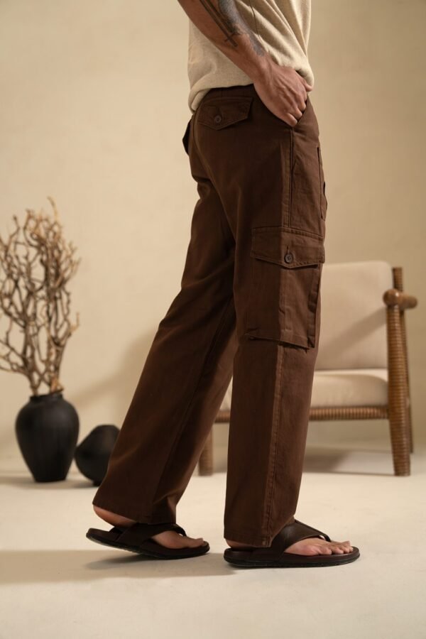 Relaxed Fit Cargo Pants – Brown - Image 2