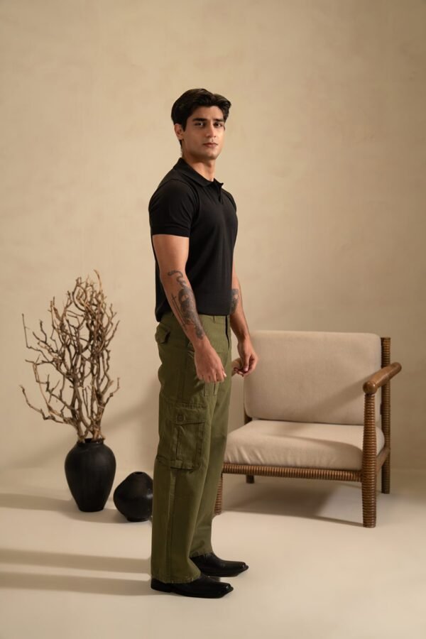 Relaxed Fit Cargo Pants – Olive