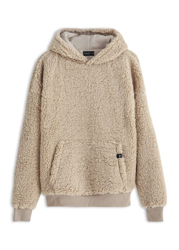 Oversize Sherpa Hoodie – Beige